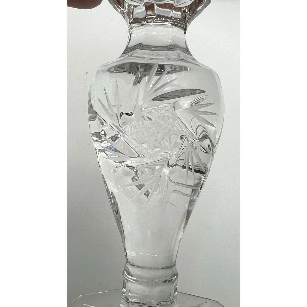 Eleanor American Cut Vintage Crystal Taper Candle Holders 5.5